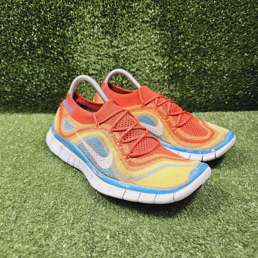 Nike Free Flyknit+ 5.0 Multicolor Athletic Sneakers 615805-818 Mens Size 10